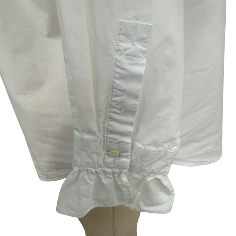 Alex Mill Easy Ruffle Shirt Womens S White Cotton Poplin Button Down Oversized - Picture 5 of 9